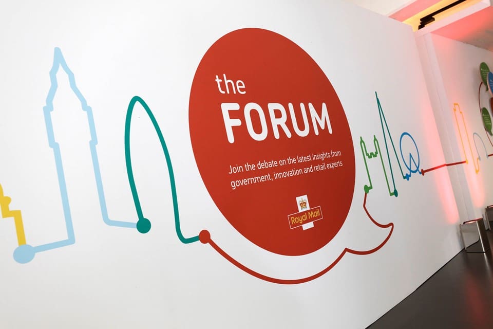 Creative Graphics "The Forum" by Royal Mail for their conference at The Postal Museum, produced and designed by Event Concept, creative event agency and production company