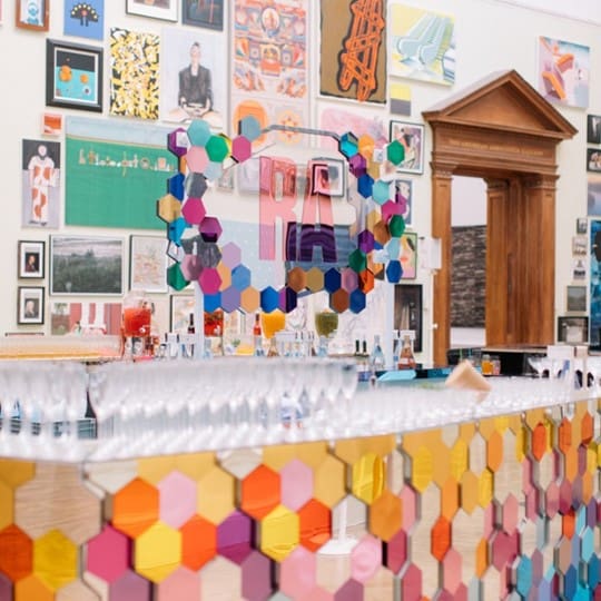 Bar at Royal Academy summer exhibition preview party by Event Concept , an event company specialised in event production and creative event agency work.